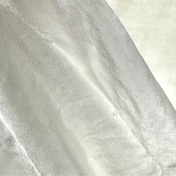 DKNY Pure Ruched Mixed Media Asymmetrical Slip Dress Linen Size Small White - Picture 12 of 12